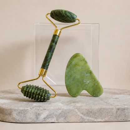 Scar Massage Set | Gua Sha Roller + Stone